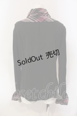 画像3: SEX POT ReVeNGe / チェックシャツレイヤード風カットソー M ブラック×ピンク O-25-06-21-141-SP-TO-IG-OS