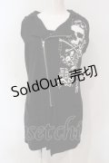 SEX POT ReVeNGe / スカルプリントフードベスト タンクトップセット  ブラック×パープル O-25-06-21-144-SP-TO-IG-OS