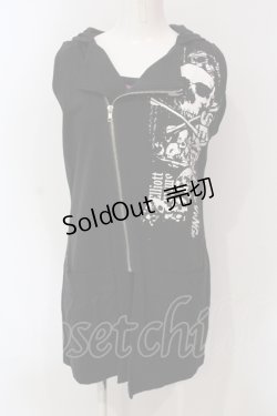 画像1: SEX POT ReVeNGe / スカルプリントフードベスト タンクトップセット  ブラック×パープル O-25-06-21-144-SP-TO-IG-OS