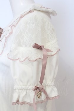 画像4: LIZ LISA / はしごレースハートカットブラウス  シロ×ピンク O-25-06-21-015-LO-BL-OW-OS