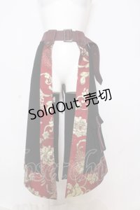 Qutie Frash / ラップロングスカート  ブラック×レッド O-25-06-21-017-QU-SK-OW-OS