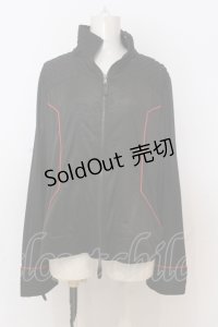 Qutie Frash / サイバーZIPカーデ  ブラック×レッド O-25-06-21-018-QU-TO-OW-ZI