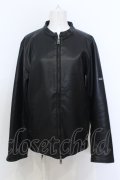 KMK(KINGLY MASK) / バックパッチシングルPUライダースジャケット L ブラック O-25-06-21-026-PU-JA-YM-OS