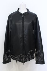 画像1: KMK(KINGLY MASK) / バックパッチシングルPUライダースジャケット L ブラック O-25-06-21-026-PU-JA-YM-ZT-CL001 (1)