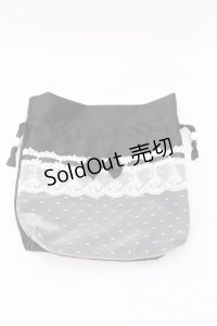 Kurumi Collaboration / 巾着（小）  クロ×アイボリー O-25-06-22-049-LO-ZA-OW-OS