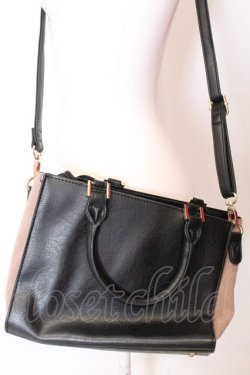 画像4: axes femme / スカラップデザインバッグ  クロ×ベージュ O-25-06-22-052-AX-BG-OW-OS