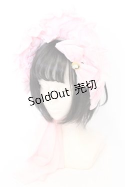 画像1: metamorphose / エッグアートハーフボンネット（ケミカルレース）  ピンク O-25-06-22-008-ME-AC-IG-OS