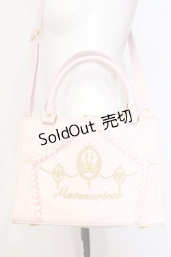 画像1: metamorphose / カメオ刺繍バッグ【状態難】  ピンク O-25-06-22-002-ME-BG-IG-OS