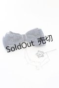 axes femme / ヘアピン付きリボンバレッタ  ネイビー×シルバー O-25-06-22-024-AX-AC-OW-OS