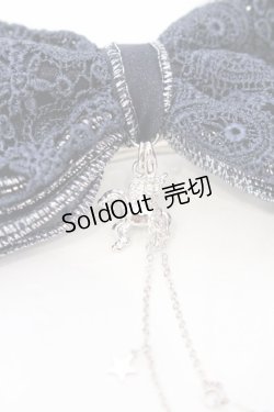 画像2: axes femme / ヘアピン付きリボンバレッタ  ネイビー×シルバー O-25-06-22-024-AX-AC-OW-OS