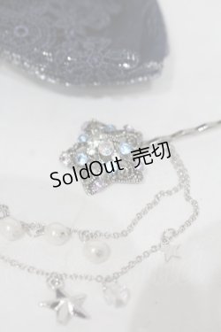 画像3: axes femme / ヘアピン付きリボンバレッタ  ネイビー×シルバー O-25-06-22-024-AX-AC-OW-OS