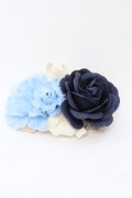 axes femme / フラワーモチーフヘアピン  ネイビー×サックス O-25-06-22-025-AX-AC-OW-OS