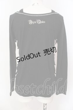 画像2: ALGONQUINS / サイドカットオフショルカットソー  ブラック O-25-06-23-026-AL-TO-IG-OS