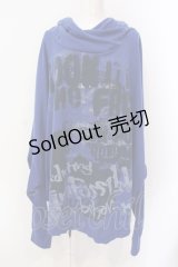 SEX POT ReVeNGe / プリントドルマンフードロングトップス  ブルー O-25-06-23-027-SP-TO-IG-OS