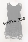 MA*RS / オーガンジーボーダーノースリーブワンピース  クロ O-25-06-23-028-EL-OP-IG-ZT183