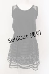 MA*RS / オーガンジーボーダーノースリーブワンピース  クロ O-25-06-23-028-EL-OP-IG-ZT183