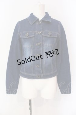 画像1: MA*RS / ハートボタンデニムジャケット  ネイビー O-25-06-23-029-EL-JA-IG-ZY