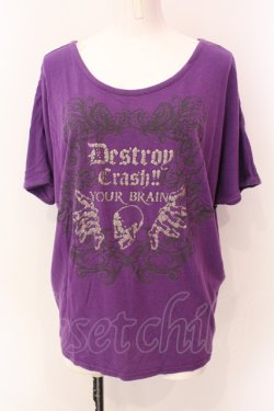 画像1: ALGONQUINS / ラメプリントTシャツ  パープル O-25-06-23-030-AL-TO-IG-OS