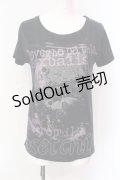 SEX POT ReVeNGe / ラメプリントTシャツ  ブラック O-25-06-23-031-SP-TS-IG-OS