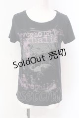 SEX POT ReVeNGe / ラメプリントTシャツ  ブラック O-25-06-23-031-SP-TS-IG-OS