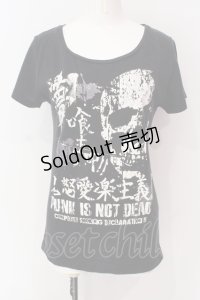 SEX POT ReVeNGe / 鬼怒愛楽主義 プリントTシャツ  ブラック O-25-06-23-032-SP-TS-IG-OS