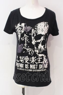 画像1: SEX POT ReVeNGe / 鬼怒愛楽主義 プリントTシャツ  ブラック O-25-06-23-032-SP-TS-IG-OS