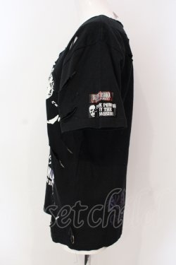 画像2: SEX POT ReVeNGe / 鬼怒愛楽主義 プリントダメージTシャツ  ブラック O-25-06-23-033-SP-TS-IG-OS