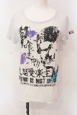画像1: SEX POT ReVeNGe / 鬼怒愛楽主義 プリントTシャツ  グレー O-25-06-23-034-SP-TS-IG-OS