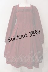 Physical Drop / スクエアタックセーラーワンピース  ボルドー×クロ O-25-06-23-002-LO-OP-OW-OS