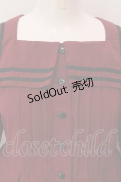 画像2: Physical Drop / スクエアタックセーラーワンピース  ボルドー×クロ O-25-06-23-002-LO-OP-OW-OS