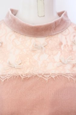 画像2: axes femme POETIQUE / プリチボンレースベロアカットソー  ピンク O-25-06-23-043-AX-TO-IG-OS