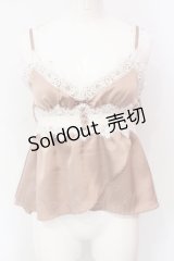LIZ LISA / サテンレースキャミソール  ピンクベージュ O-25-06-23-045-LO-TO-IG-OS