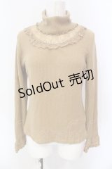 axes femme / ビジュー使いタートルニットトップス M キャメル O-25-06-23-046-AX-TO-IG-ZT127