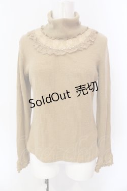 画像1: axes femme / ビジュー使いタートルニットトップス M キャメル O-25-06-23-046-AX-TO-IG-ZT127