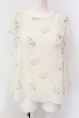 franche lippee black / シルエットねこブラウス M ミルク O-25-06-23-047-LO-BL-IG-OS