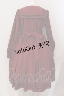 画像4: Physical Drop / スクエアタックセーラーワンピース  ボルドー×クロ O-25-06-23-002-LO-OP-OW-OS