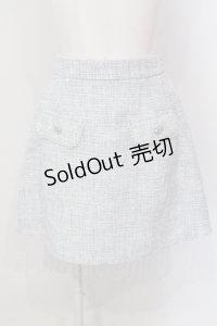 Ank Rouge / MIXツイード台形ミニスカート  サックス O-25-06-23-049-CA-SK-IG-OS
