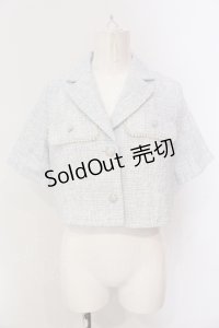Ank Rouge / ツイードショートジャケット  サックス O-25-06-23-050-CA-JA-IG-OS