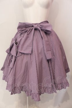 画像1: Physical Drop / サマーギンガムシリーズハートポケットサーキュラースカート ミニ丈（M表記） パープルチェック O-25-06-23-003-LO-SK-OW-OS