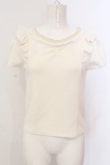 LIZ LISA / パールビーズ配色トップス  アイボリー O-25-06-23-051-LO-TO-IG-OS