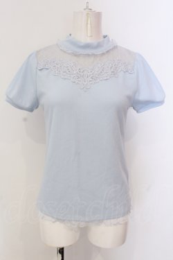 画像1: axes femme / ボトルネックリブカットソー M サックス O-25-06-23-052-AX-TO-IG-OS
