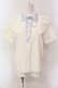画像1: axes femme POETIQUE / バタフライ刺繍襟半袖ブラウス M キナリ×サックス O-25-06-23-053-AX-BL-OW-OS (1)