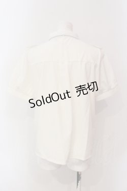 画像3: axes femme POETIQUE / バタフライ刺繍襟半袖ブラウス M キナリ×サックス O-25-06-23-053-AX-BL-OW-OS