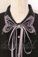 画像2: axes femme POETIQUE / バタフライ刺繍襟半袖ブラウス M クロ×パープル O-25-06-23-054-AX-BL-OW-OS (2)