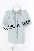 axes femme POETIQUE / バタフライ刺繍襟半袖ブラウス M グリーン×パープル O-25-06-23-055-AX-BL-OW-OS