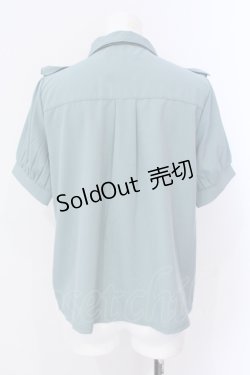 画像3: axes femme POETIQUE / バタフライ刺繍襟半袖ブラウス M グリーン×パープル O-25-06-23-055-AX-BL-OW-OS