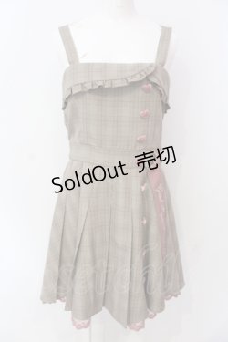 画像1: LIZ LISA / メッセージ刺繍プリーツジャンスカ  ブラウン×ピンク O-25-06-23-056-LO-OP-OW-OS