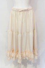 axes femme kawaii / ミディフリルペチスカート M ベージュ O-25-06-23-066-AX-SK-OW-OS