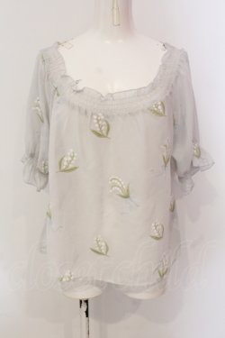 画像1: an another angelus / 鈴蘭シフォントップス  グレー O-25-06-23-079-CA-TO-IG-OS