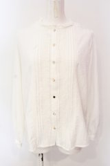 axes femme / ピンタックブラウス M シロ O-25-06-23-084-AX-BL-YM-OS